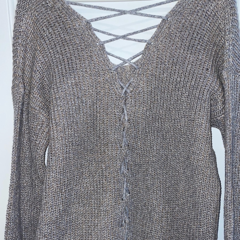 NWT Forever 21 Lace Up Sweater M - Picture 8 of 11
